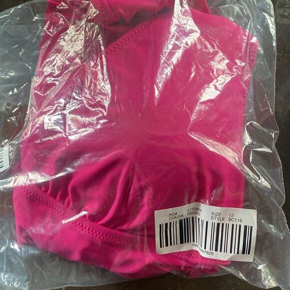 NWT J. CREW One Piece Ruched Swimsuit Beach Hot Pink Preppy Vacation Size 8 12 - Picture 7 of 11